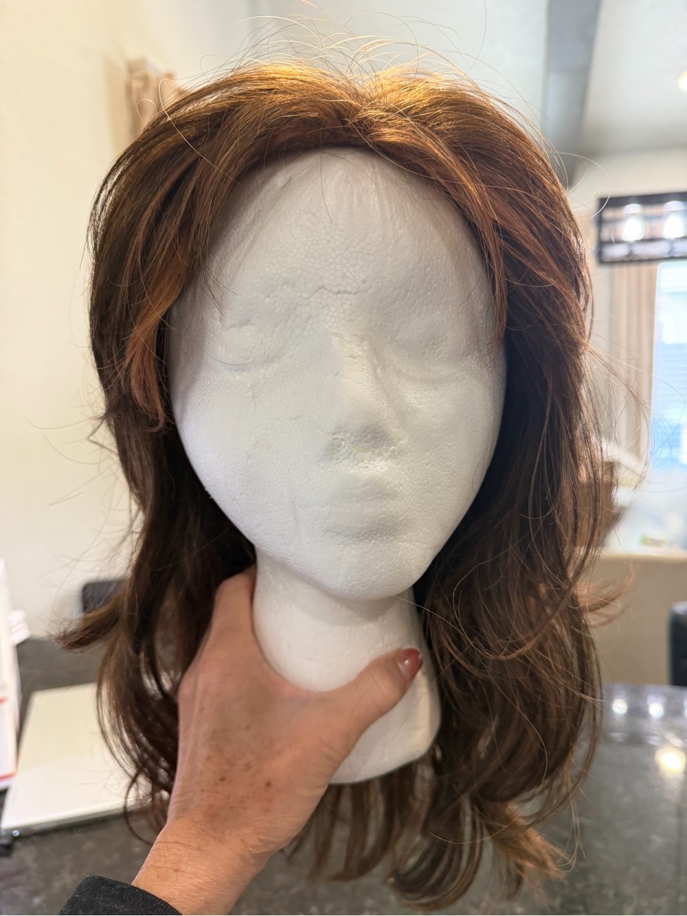 Rene of Paris Felicity Wig Ginger Chestnut Brown Women's Long Layered Wig - Picture 6 of 8